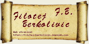Filotej Berkolivić vizit kartica
